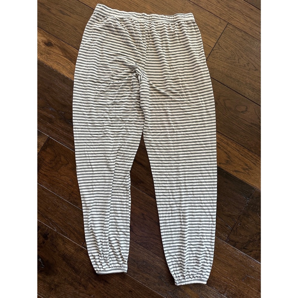 Soma Intimates Pajama Jogger Pants Womens Small Grey White Striped Lounge Sleep